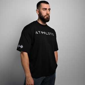 Футболка Athlete - Black/Grey оверсайз от POWERSPORT Training